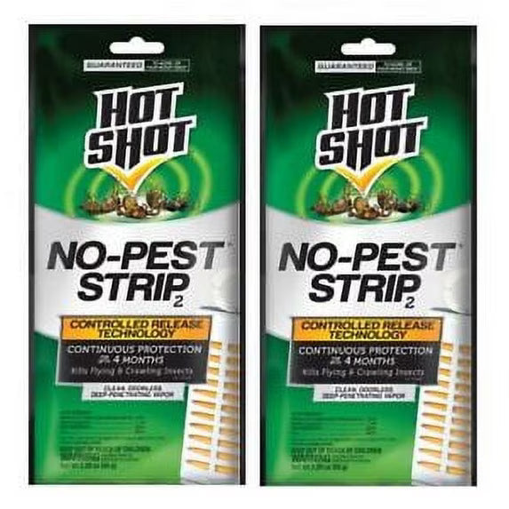 2~ HOT SHOT NO PEST STRIP Bug Trap Repellent Kills Flying Crawling Insect NEW!