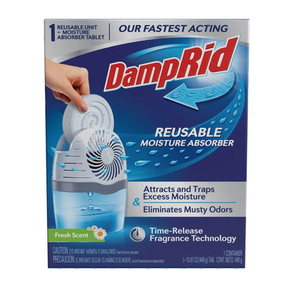DampRid Moisture Absorber Drop-In Tablet Refill Pack, Fresh Scent, 15.8 oz., 2 Ct.