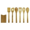 Oceanstar 7-Piece Traditional Bamboo Cooking Utensil Set in Brown